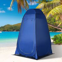 Pop up Duschzelt Toilettenzelt Camping Umkleidezelt mit Tragetasche Mobile Outdoor Toilette Umkleidekabine Lagerzelt Dunkelblau+Silber 126 x 124 x 189 cm