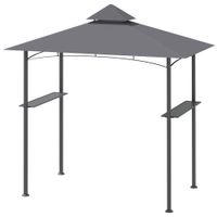 Grillpavillon Balkonpavillon Flammhemmendes Doppeldach Grau 245x148x255cm
