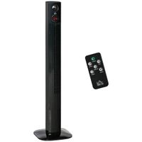Turmventilator Säulenventilator mit Fernbedienung Aroma-Diffusor Timer-Funktion 3 Belüftungsstufen 45W 70° Oszillation Schwarz 31,5 x 31,5 x 117 cm