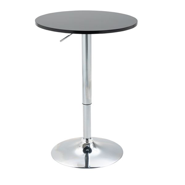 Bartisch modern rund Esstisch 360° höhenverstellbar Stahl Schwarz Ø61x70-90cm