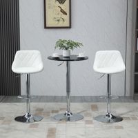 Bartisch modern rund Esstisch 360° höhenverstellbar Stahl Schwarz Ø61x70-90cm