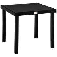 Gartentisch für 4 Personen Aluminiumtisch Gartenmöbel pflegeleicht Kunststoff Schwarz 80x80x74 cm