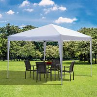 Pavillon faltbar 2,95 x 2,95 m Pop-Up Faltpavillon UV-Schutz Weiß