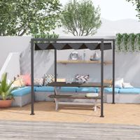 Pergola Pavillon Terrassenüberdachung mit Schiebedach Polyester Schwarz 298 x 213 x 222 cm