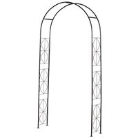 Torbogen, Rankgitter, Pflanzbogen, Rankhilfe, Garten, Bogendach, Metall, Schwarz, 114 x 30 x 230 cm