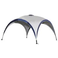 Garten Pavillon Gartenzelt Festzelt Partyzelt Sonnenschutz wetterfest Metallstange + Polyester Cremeweiß + Blau 4 x 4 x 2,5 m