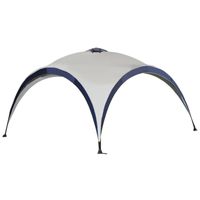 Gartenpavillon Partyzelt wetterfest Metallstange + Polyester Cremeweiß + Blau 4x4x2,5m