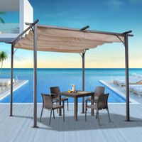 Pergola Pavillon 3 x 3 m Terrassenüberdachung mit Schiebedach Alu