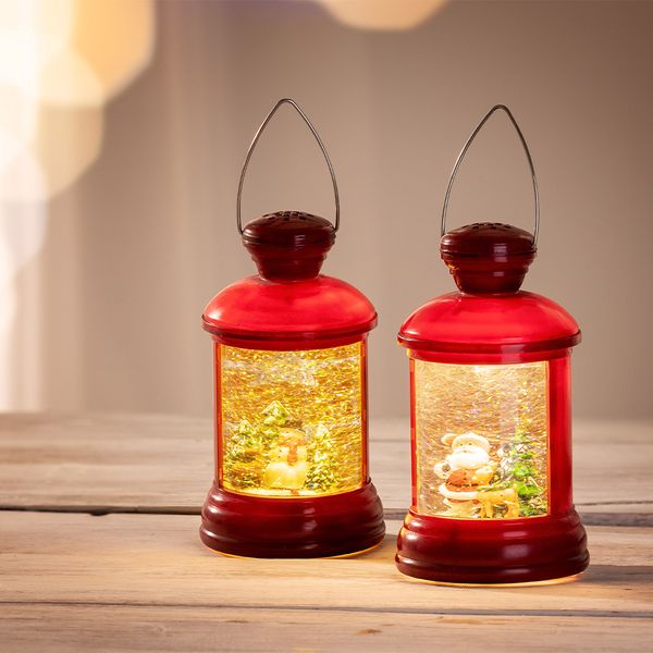 LED Schneelaterne LEVI - Weihnachtsmann