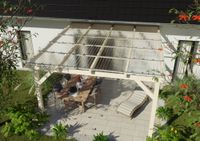 Terrassenüberdachung Komplettset - "TEJEMACRO Wabe klar 3920 x 3500 mm"