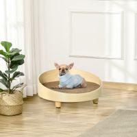 Erhöhtes Hundebett mit Kissen runde Haustierbett für minimale Hunde Natur