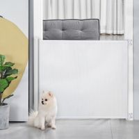 Hunde Türschutzgitter Treppenschutzgitter Treppenschutz Sicherheitstrennwand Treppenschutzgitter Trennwand ausziehbar Treppenschutzrollo Türschutz Rollo Einrollbar PVC Weiß 115L x 82,5H cm
