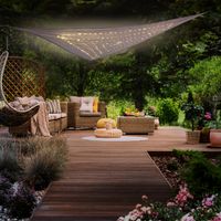 JUST LIGHT.  Sonnensegel SEGEL, solarbetrieben, 1xLED-Kette/0,22Watt, 3000 Kelvin, IP44