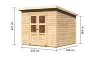 Gartenhaus "Stelle" SET naturbelassen mit Dachbahn