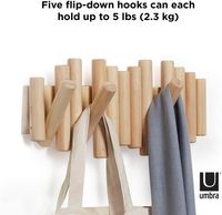 Umbra Picket mit 5 Garderobenhaken natural 1011471-390 Garderobenleiste Wandhaken Kleiderhaken