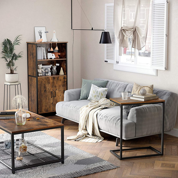 Sofa-Beistelltisch, 55x35x66cm, Rustikales Braun