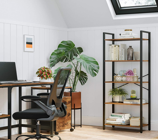 Leiterregal, 66x30x153cm, Rustikales Braun