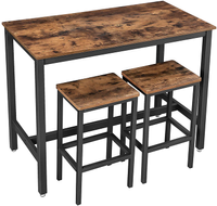 Stehtisch-Set, 120x60x90cm/40x30x65cm, Rustikales Braun