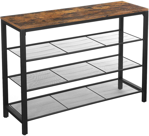 Schuhregal, 100x30x72cm - Rustikales Braun