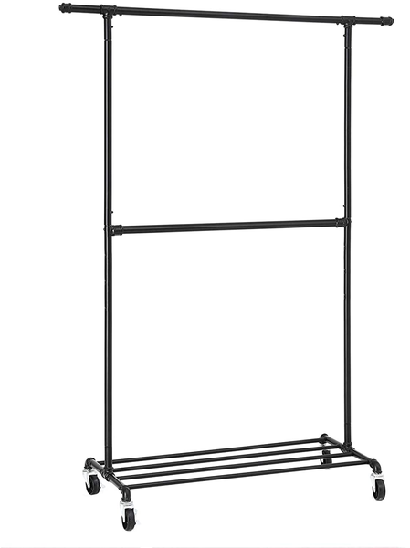 Kleiderständer, 130x49x198cm, Schwarz
