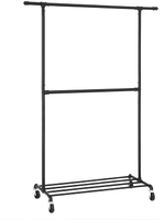 Kleiderständer, 130x49x198cm, Schwarz