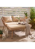 Liegesofa MARIANE Gartenliege 2-Sitzer inkl. Hocker braun/cream
