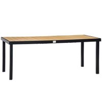 Gartentisch für 8 Personen Esstisch Aluminiumtisch Gartenmöbel 190 x 90 x 74 cm Gartenmöbel Loungemöbel Metall Pflegeleicht Natur