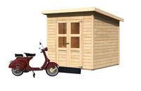 Rollergarage aus Holz inkl. Rampe u. Fußboden Gartenhaus Holzgarage