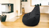 Outdoorfähiger Sitzsack Gamer, ca. 100 x 100 cm, Farbe: Schwarz