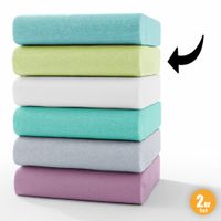 Dreamtex Supersoft-Jersey-Spannbetttuch, je ca. 140 - 160 x 200 cm - Lemon, 2er-Set 