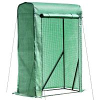 Foliengewächshaus Innenhof Balkon Mini-Tragbarer Metallrahmen warmer Gartenschuppen Stahl PE-Kunststoff Grün 100 x 50 x 150 cm