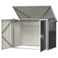 Mülltonnenbox Gerätebox Müllbox Storer für 2 Mülltonnen abschließbar Stahl Schwarz 178,5 x 104,5 x 128,5/113 cm
