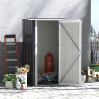 Gartenhaus Metallgerätehaus mit Tür für den Außenbereich Dunkelgrau