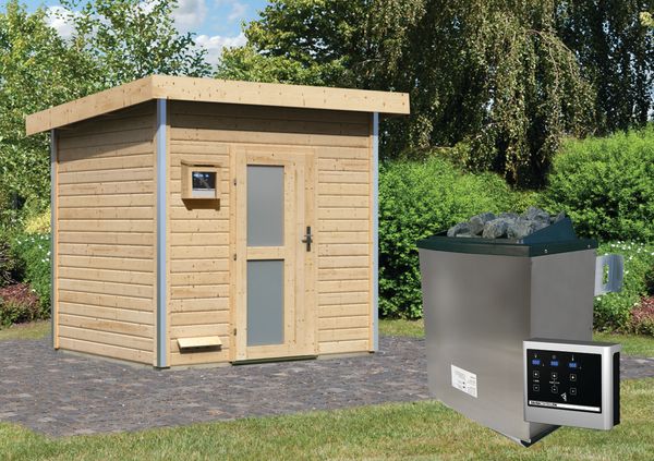 Saunahaus Heme SET naturbelassen 9kW Ofen