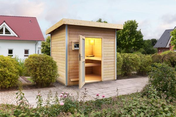Saunahaus Heme SET naturbelassen 9kW Ofen
