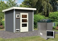 Saunahaus Heme SET terragrau 9kW Ofen