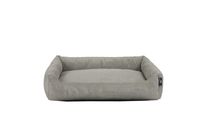 Tierbett Cordstoff fein grau