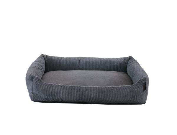 Tierbett Cordstoff fein anthrazit
