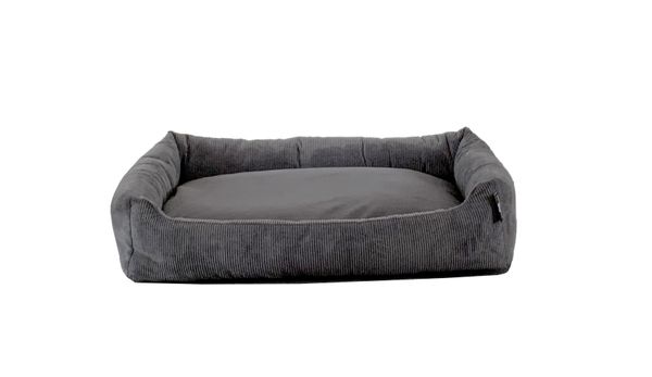 Tierbett Cordstoff fein anthrazit