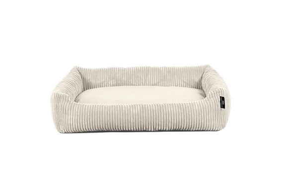 Tierbett Cordstoff breit beige