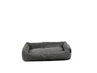 Tierbett Cordstoff breit grau