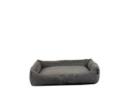 Tierbett Cordstoff breit grau