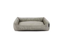Tierbett Cordstoff fein taupe