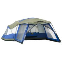 Camping Zelt 6-8 Personen Zelt Familienzelt mit Vorraum 2 Fenster Kuppelzelt PU3000mm für Trekking Festival Glasfaser Blau 518 x 487 x 237 cm