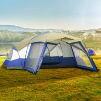 Camping Zelt 6-8 Personen Zelt Familienzelt mit Vorraum 2 Fenster Kuppelzelt PU3000mm für Trekking Festival Glasfaser Blau 518 x 487 x 237 cm