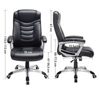 Bürostuhl, Schwarz, 52x53x(112-122)cm