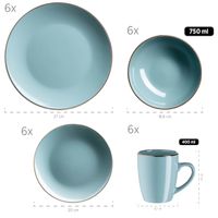 Serie Metallic Rim, Kombiservice 16 teilig für 4 Personen