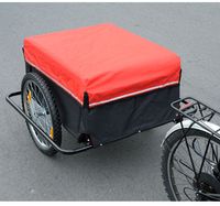 Transportanhänger Lastenanhänger Fahrrad CargoTrailer Schwarz + Rot L140 x B88 x H60 cm