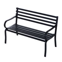 Gartenbank Sitzbank Metall Gartenmöbel 2-Sitzer Schwarz 127 x 62 x 82 cm