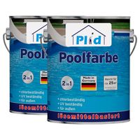 Poolfarbe, Poolblau Set 5l für ca. 50m², Schwimmbeckenfarbe Unterwasserfarbe- Anstreichset